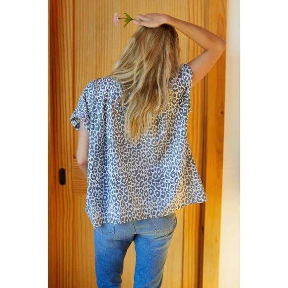 Emerson Fry India collection grey leopard button down shirt - Picture 3 of 6